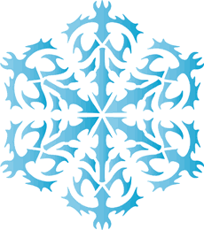 lumihiutale XXIV - koristeluun tarkoitettu sapluuna