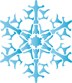 lumihiutale XVIII - koristeluun tarkoitettu sapluuna