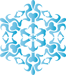 lumihiutale XXIII - koristeluun tarkoitettu sapluuna