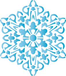 lumihiutale XX - koristeluun tarkoitettu sapluuna