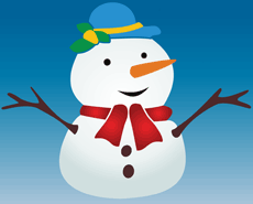 Snowman - schablon för dekoration