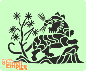 kiinalainen leijona - koristeluun tarkoitettu sapluuna