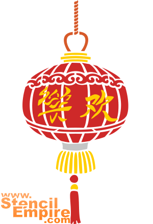 Kinesisk lykta - schablon för dekoration