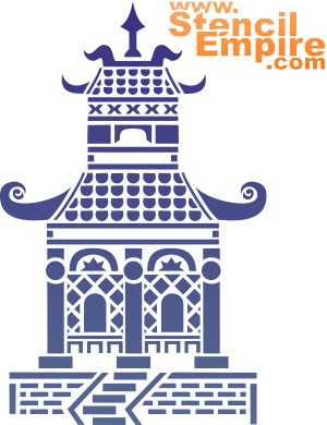 Pagoda - schablon för dekoration