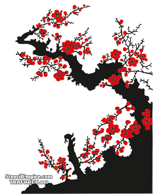 Synkkä sakura - koristeluun tarkoitettu sapluuna