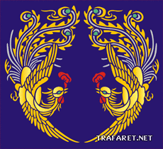 Feniks-medaljonki - koristeluun tarkoitettu sapluuna