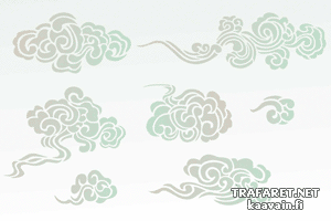 Seitsemän kiinalaista pilvet - koristeluun tarkoitettu sapluuna