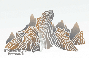 Kiinalainen vuoret - koristeluun tarkoitettu sapluuna