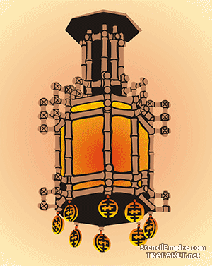 Lykta i bambu - schablon för dekoration