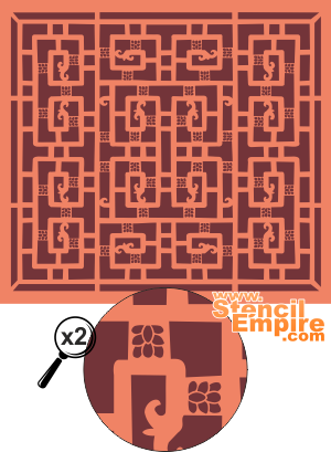 Orientalisk labyrint - schablon för dekoration