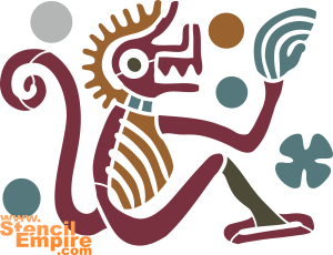 Inca Monkey - schablon för dekoration