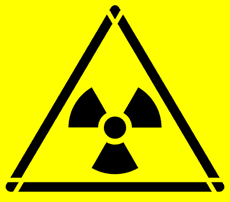Varning för strålning - schablon för dekoration