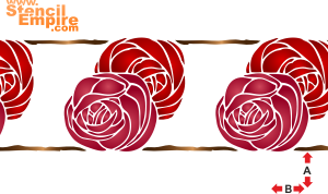 kaksi ruusua, boordinauha - koristeluun tarkoitettu sapluuna