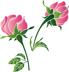 ruusut ja varret - koristeluun tarkoitettu sapluuna