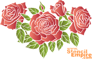 punaiset ruusut 2 - koristeluun tarkoitettu sapluuna