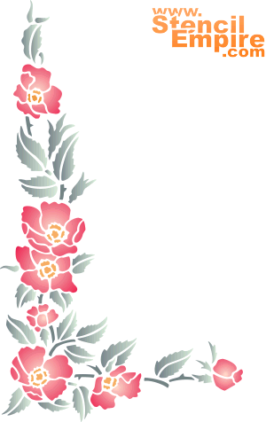 villiruusun kulma-osa (Ruusut sablonit)