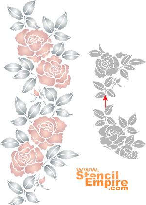 Kerrannainen ruusu, boordinauha - koristeluun tarkoitettu sapluuna