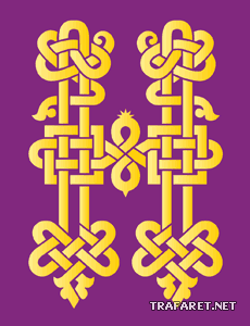 Venäjän keskiajan kirjain - koristeluun tarkoitettu sapluuna