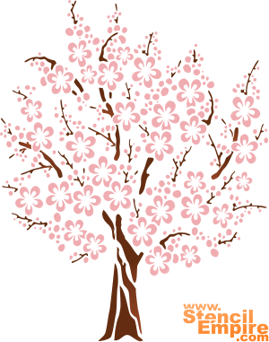 Sakura 3 - schablon för dekoration