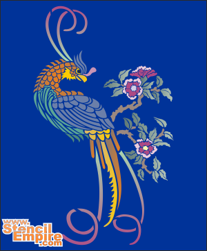 paratiisilintu - koristeluun tarkoitettu sapluuna