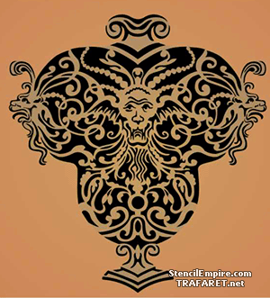 Vas i grotesk stil - schablon för dekoration