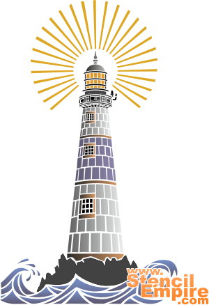 Lighthouse - schablon för dekoration