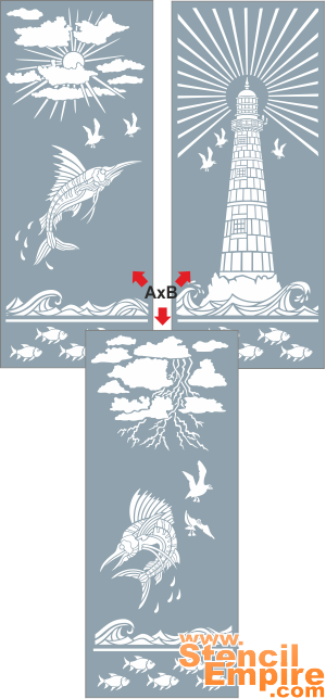 Big Lighthouse - schablon för dekoration