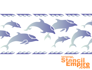 Dolphin fris - schablon för dekoration