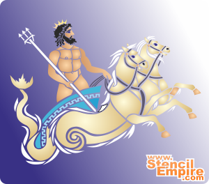 Neptunus rattaalla - koristeluun tarkoitettu sapluuna