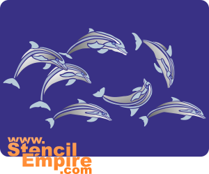 Delfiinit polskivat meressa - koristeluun tarkoitettu sapluuna