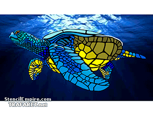 Stor havssköldpadda - schablon för dekoration