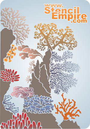 Koralliriutta, oikea osa - koristeluun tarkoitettu sapluuna