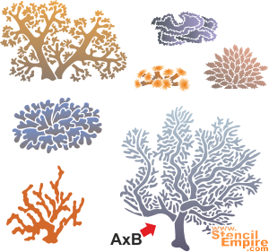 Koraller 1 - schablon för dekoration