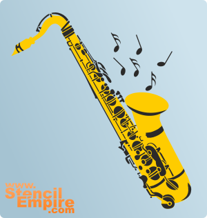 Saksofoni - koristeluun tarkoitettu sapluuna