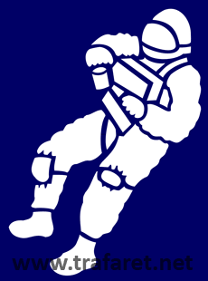 kosmonautti / avaruuslentäjä - koristeluun tarkoitettu sapluuna