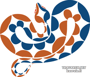 Värillinen käärme 02 - koristeluun tarkoitettu sapluuna