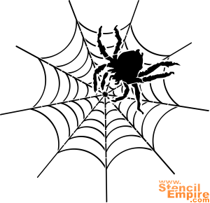 Iso hämähäkki verkossa - koristeluun tarkoitettu sapluuna