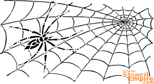 Laiha hämähäkki verkossa - koristeluun tarkoitettu sapluuna
