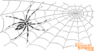Laiha hämähäkki ja hämähäkinverkko - koristeluun tarkoitettu sapluuna