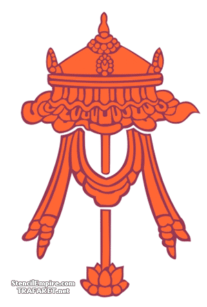 Buddhan päivänvarjo - koristeluun tarkoitettu sapluuna