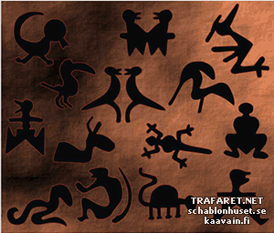 Esikolumbiaaninen Amerikka symbolit - koristeluun tarkoitettu sapluuna