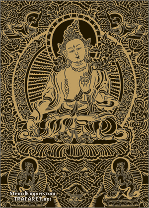 Iso Buddha istuu lootus päällä (Sabluunat intialaisia motiiveja)