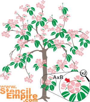 Japaninkirsikka (Sapluunat puiden piirtämiseen)
