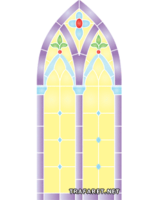 keskiaikainen ikkuna - koristeluun tarkoitettu sapluuna