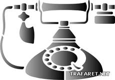 Retrotelefon - schablon för dekoration