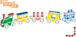 Barnens Tåg - schablon för dekoration