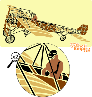 Bleriot XI - schablon för dekoration