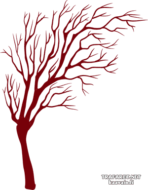 Trädet på hösten - schablon för dekoration