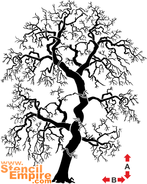 Goottilaistyylinen puu 3 - koristeluun tarkoitettu sapluuna