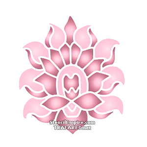 Blommande lotus A - schablon för dekoration